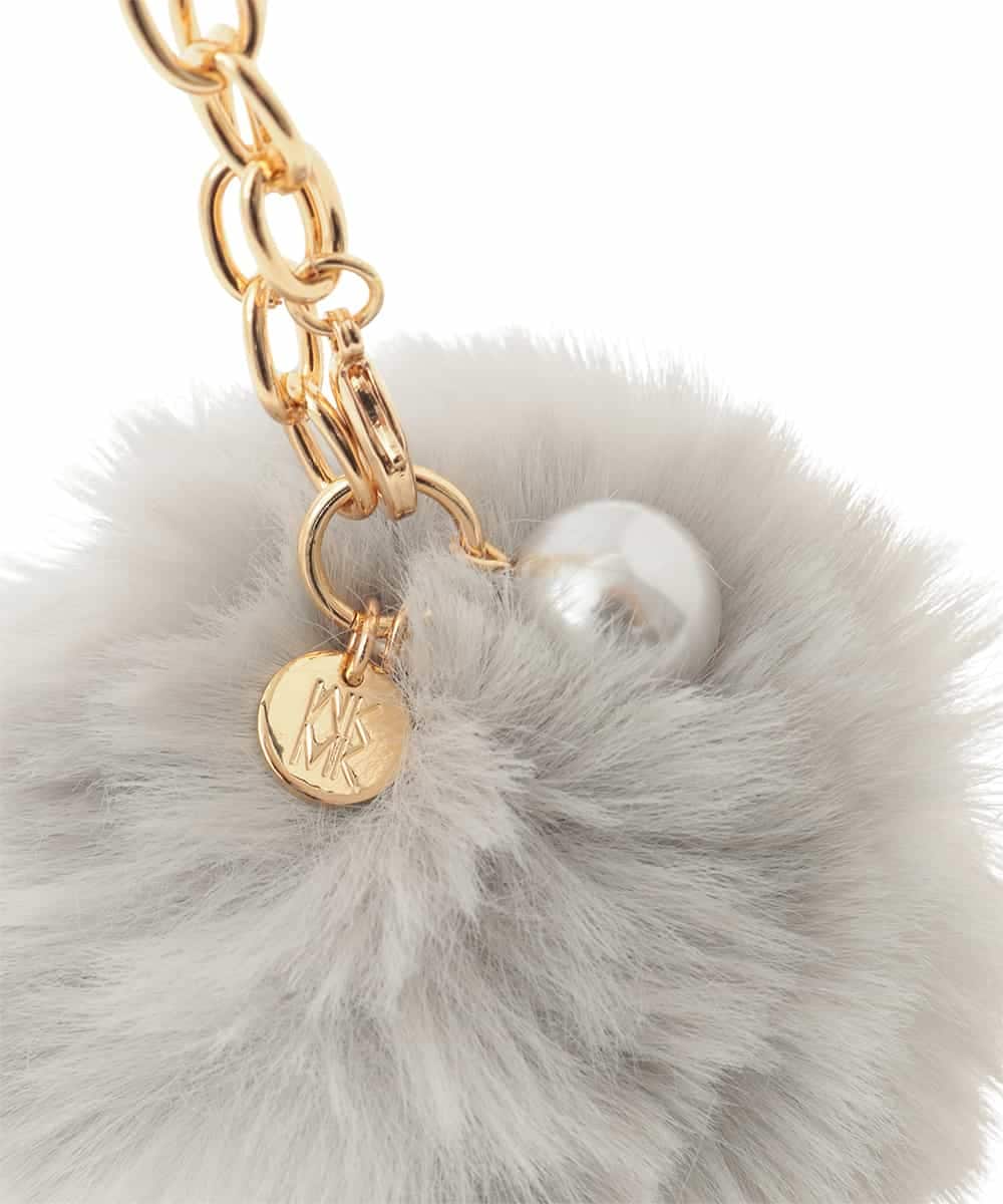 BKSAD81038 MK MICHEL KLEIN BAG(MK ミッシェルクラン バッグ) ファーチャーム グレー