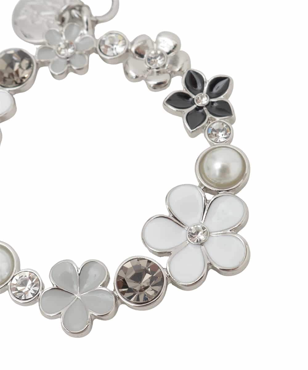 BKSAG07040 MK MICHEL KLEIN BAG(MK ミッシェルクラン バッグ) フラワーリングデザインチャーム ブラック