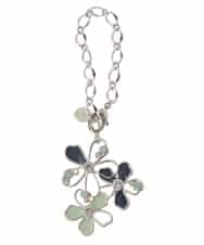 BKSAJ01038 MK MICHEL KLEIN BAG(MK ミッシェルクラン バッグ) 配色フラワーモチーフチャーム ネイビー