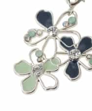 BKSAJ01038 MK MICHEL KLEIN BAG(MK ミッシェルクラン バッグ) 配色フラワーモチーフチャーム ネイビー