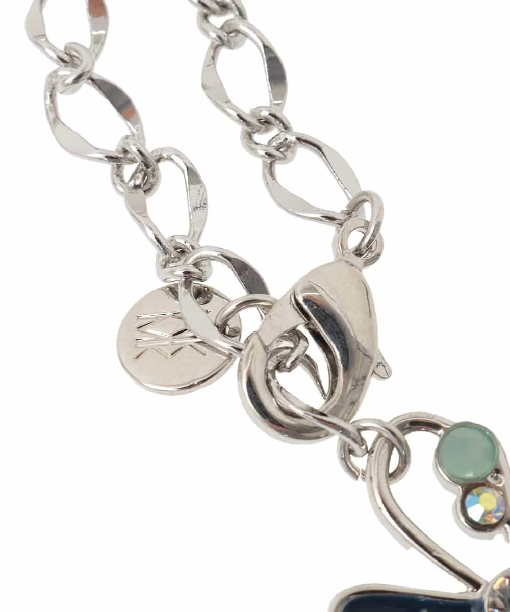 BKSAJ01038 MK MICHEL KLEIN BAG(MK ミッシェルクラン バッグ) 配色フラワーモチーフチャーム ネイビー