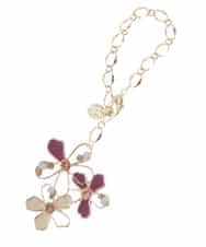 BKSAP01038 MK MICHEL KLEIN BAG(MK ミッシェルクラン バッグ) フラワーモチーフチャーム パープル