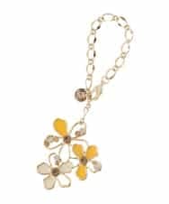 BKSAS01038 MK MICHEL KLEIN BAG(MK ミッシェルクラン バッグ) フラワーモチーフチャーム イエロー