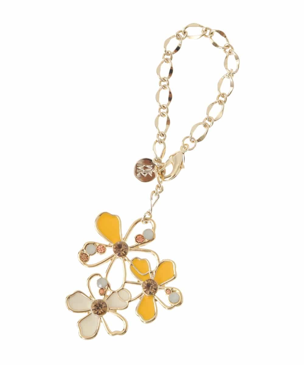 BKSAS01038 MK MICHEL KLEIN BAG(MK ミッシェルクラン バッグ) フラワーモチーフチャーム イエロー