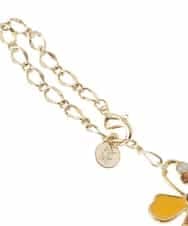 BKSAS01038 MK MICHEL KLEIN BAG(MK ミッシェルクラン バッグ) フラワーモチーフチャーム イエロー