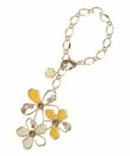 BKSAV01038 MK MICHEL KLEIN BAG(MK ミッシェルクラン バッグ) フラワービジューデザインチャーム イエロー