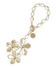 BKSAV01038 MK MICHEL KLEIN BAG(MK ミッシェルクラン バッグ) フラワービジューデザインチャーム イエロー