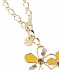 BKSAV01038 MK MICHEL KLEIN BAG(MK ミッシェルクラン バッグ) フラワービジューデザインチャーム イエロー