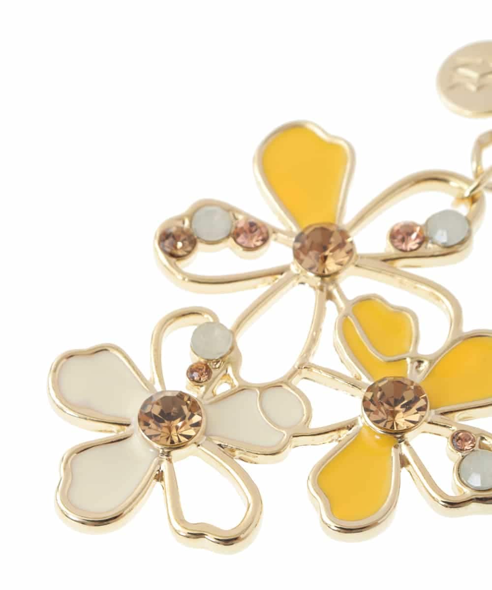 BKSAV01038 MK MICHEL KLEIN BAG(MK ミッシェルクラン バッグ) フラワービジューデザインチャーム イエロー