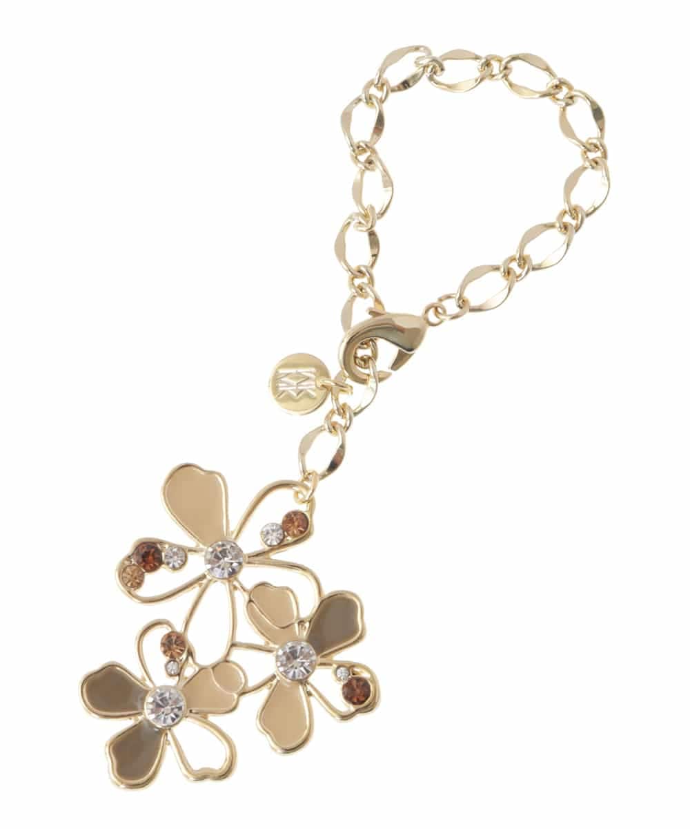 BKSAV01038 MK MICHEL KLEIN BAG(MK ミッシェルクラン バッグ) フラワービジューデザインチャーム ベージュ