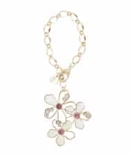 BKSGA01040 MK MICHEL KLEIN BAG(MK ミッシェルクラン バッグ) 透かしフラワーモチーフチャーム ホワイト