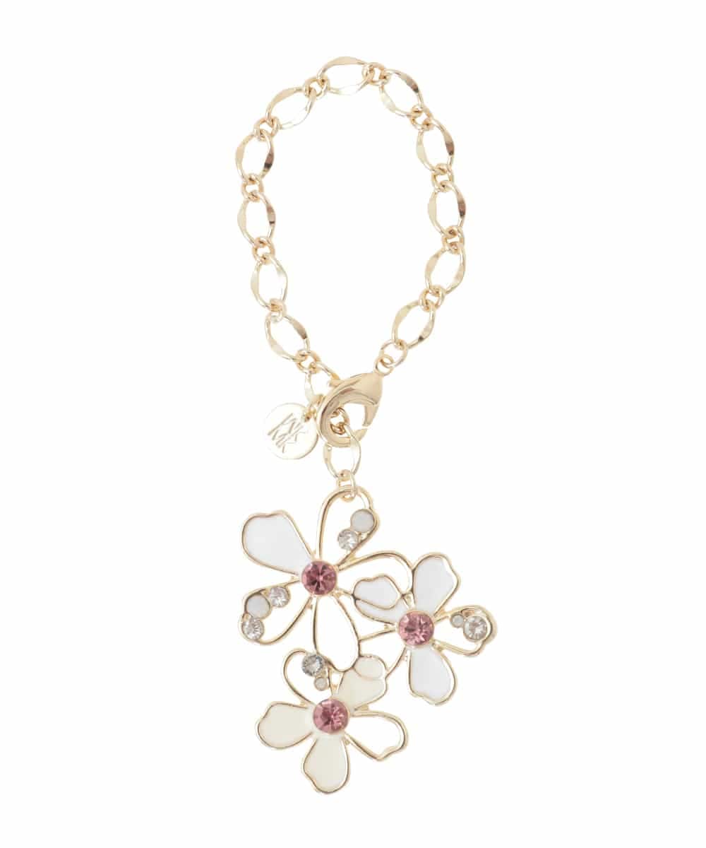 BKSGA01040 MK MICHEL KLEIN BAG(MK ミッシェルクラン バッグ) 透かしフラワーモチーフチャーム ホワイト