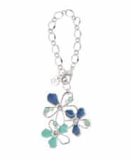 BKSGD01040 MK MICHEL KLEIN BAG(MK ミッシェルクラン バッグ) 透かしフラワーモチーフチャーム ネイビー