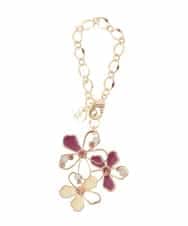 BKSGD01040 MK MICHEL KLEIN BAG(MK ミッシェルクラン バッグ) 透かしフラワーモチーフチャーム パープル