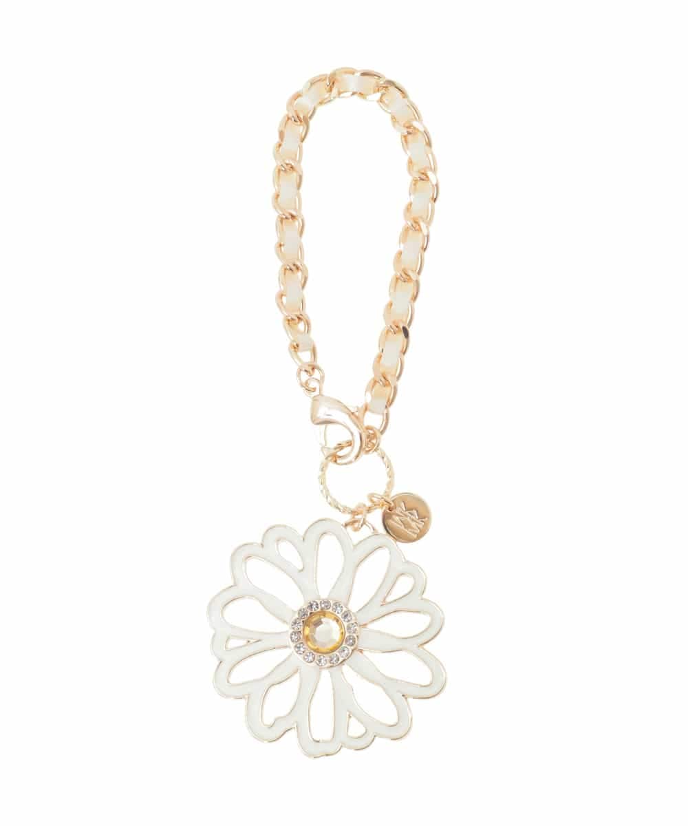 BKSGD06040 MK MICHEL KLEIN BAG(MK ミッシェルクラン バッグ) BIGフラワーチェーンリボンチャーム ホワイト