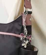 BKSGJ01038 MK MICHEL KLEIN BAG(MK ミッシェルクラン バッグ) フラワービジューチャーム パープル