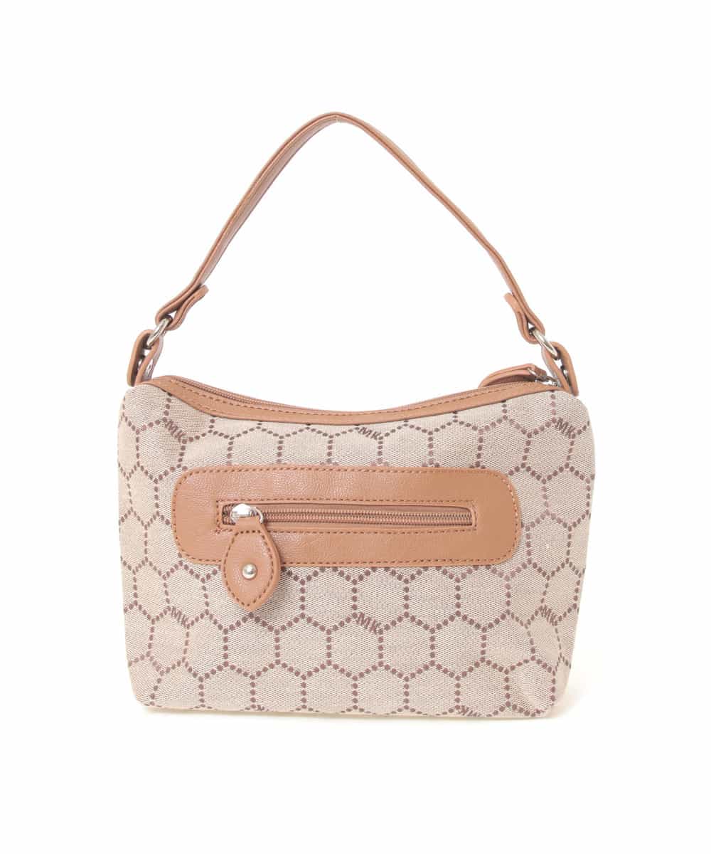 BKYLA04060 MK MICHEL KLEIN BAG(MK ミッシェルクラン バッグ) ハニカムモチーフバッグ ブラウン