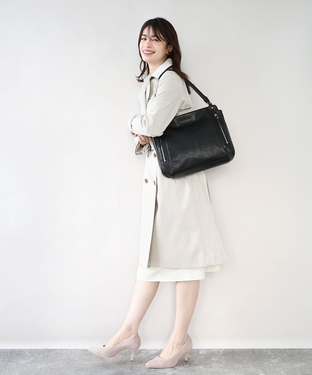 BPBAD11150 MK MICHEL KLEIN BAG(MK ミッシェルクラン バッグ) [2WAY/A4収納可]ジップデザインスクエアトートバッグ ライトグレー