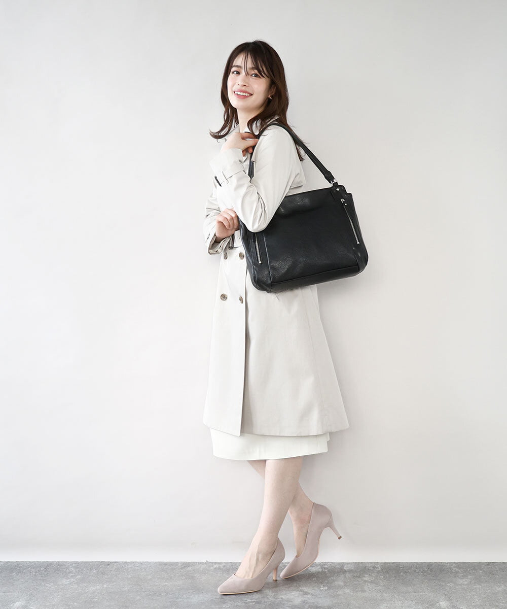 BPBAD11150 MK MICHEL KLEIN BAG(MK ミッシェルクラン バッグ) [2WAY/A4収納可]ジップデザインスクエアトートバッグ ライトグレー