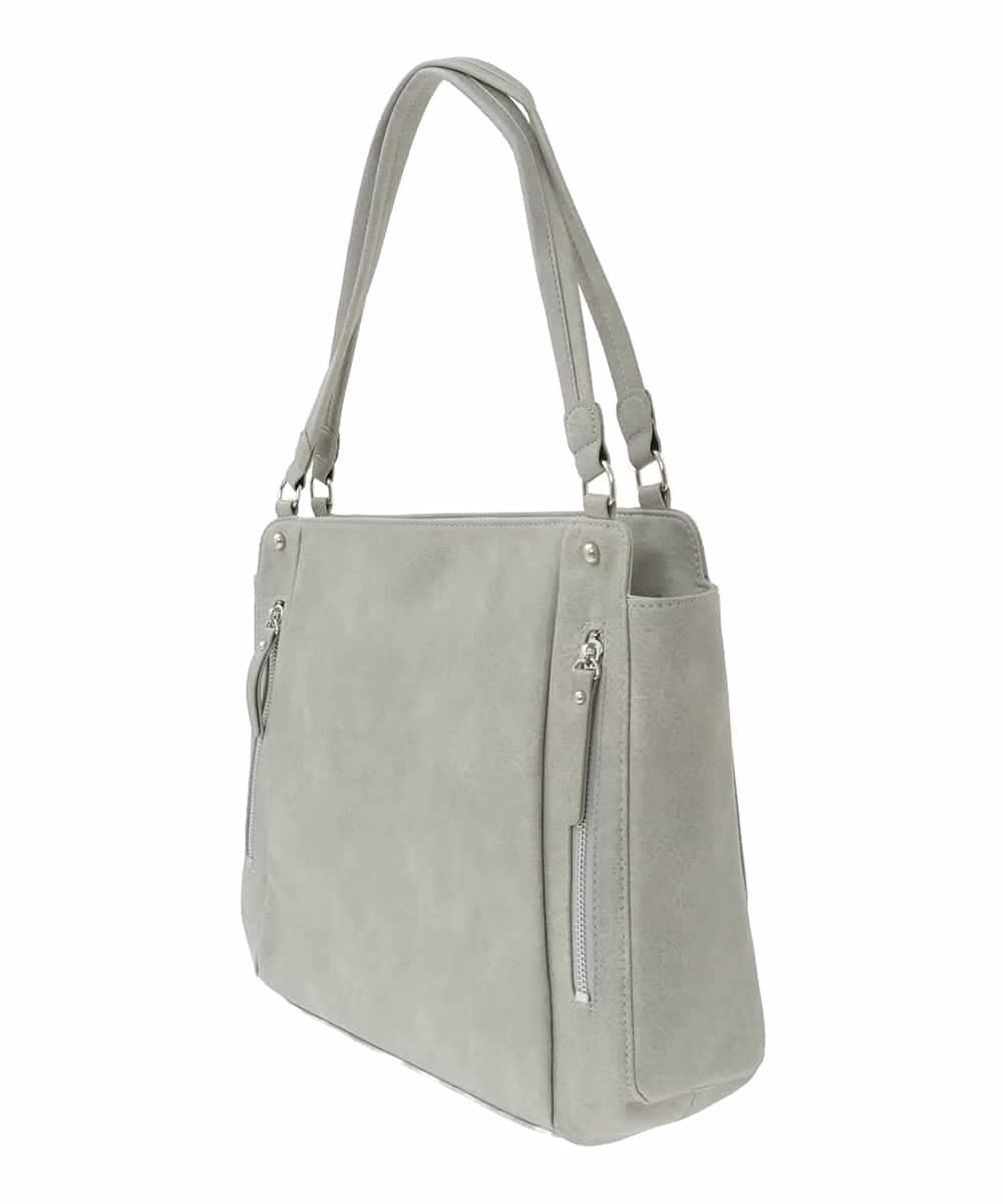 BPBAD11150 MK MICHEL KLEIN BAG(MK ミッシェルクラン バッグ) [2WAY]ジップデザインスクエアトートバッグ ライトグレー