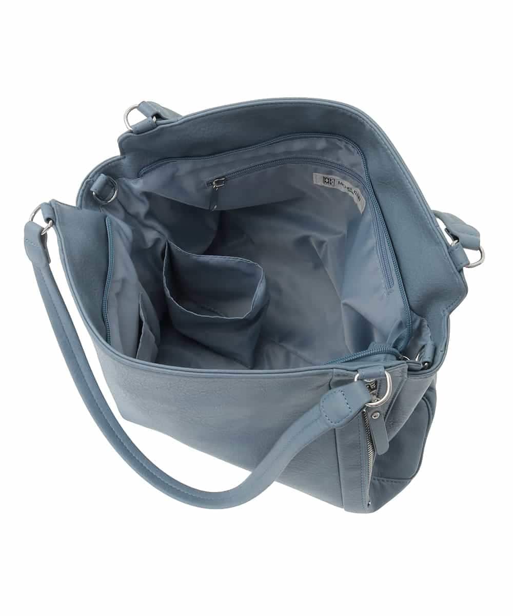 BPBAD11150 MK MICHEL KLEIN BAG(MK ミッシェルクラン バッグ) [2WAY]ジップデザインスクエアトートバッグ ライトグレー