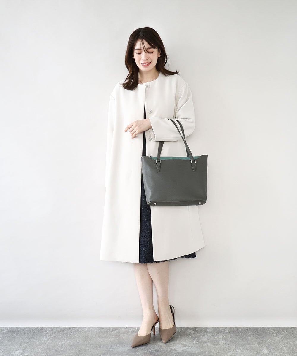 BPBAD12150 MK MICHEL KLEIN BAG(MK ミッシェルクラン バッグ) [2WAY]合成皮革切り替えデザイントートバッグ ダークグレー