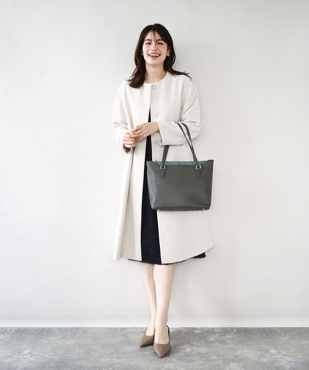 BPBAD12150 MK MICHEL KLEIN BAG(MK ミッシェルクラン バッグ) [2WAY]合成皮革切り替えデザイントートバッグ ダークグレー