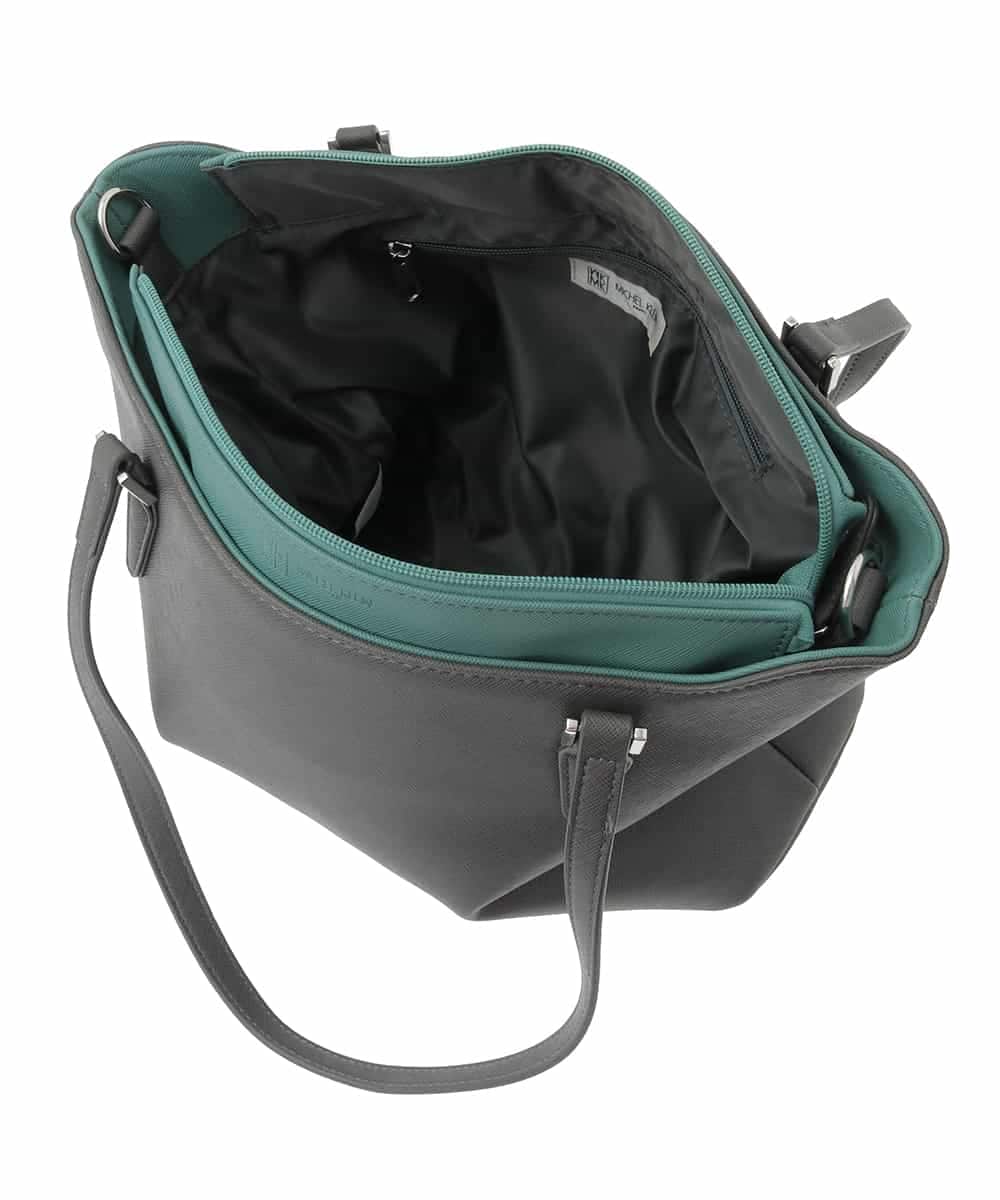 BPBAD12150 MK MICHEL KLEIN BAG(MK ミッシェルクラン バッグ) [2WAY]合成皮革切り替えデザイントートバッグ ダークグレー