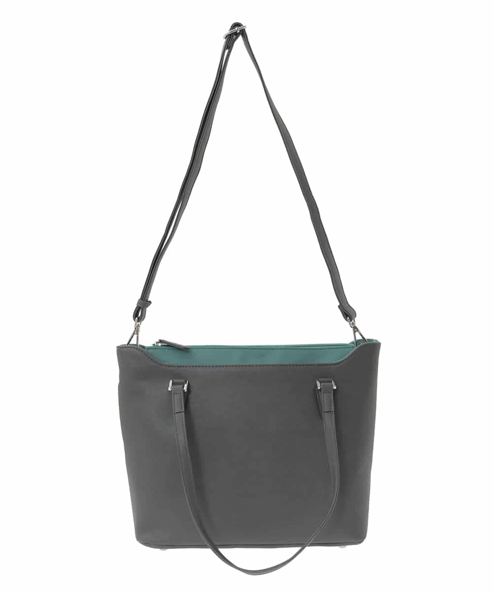 BPBAD12150 MK MICHEL KLEIN BAG(MK ミッシェルクラン バッグ) [2WAY]合成皮革切り替えデザイントートバッグ ダークグレー