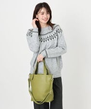 BPBAD25150 MK MICHEL KLEIN BAG(MK ミッシェルクラン バッグ) [2WAY]合成皮革バケットデザイントートバッグ グリーン