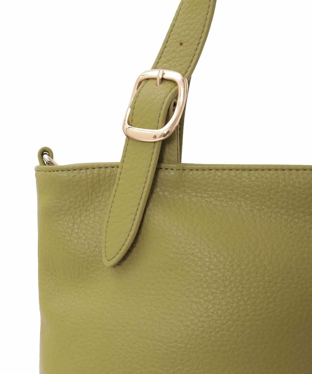 BPBAD25150 MK MICHEL KLEIN BAG(MK ミッシェルクラン バッグ) [2WAY]合成皮革バケットデザイントートバッグ グリーン