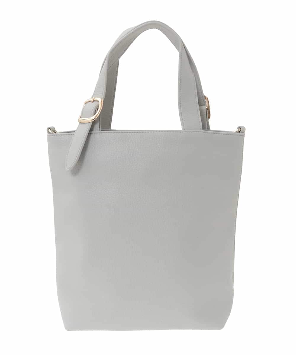 BPBAD25150 MK MICHEL KLEIN BAG(MK ミッシェルクラン バッグ) [2WAY]合成皮革バケットデザイントートバッグ ライトグレー