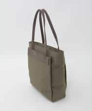 BPBAG21170 MK MICHEL KLEIN BAG(MK ミッシェルクラン バッグ) [A4収納可]異素材ジョイントスクエアトートバッグ カーキ
