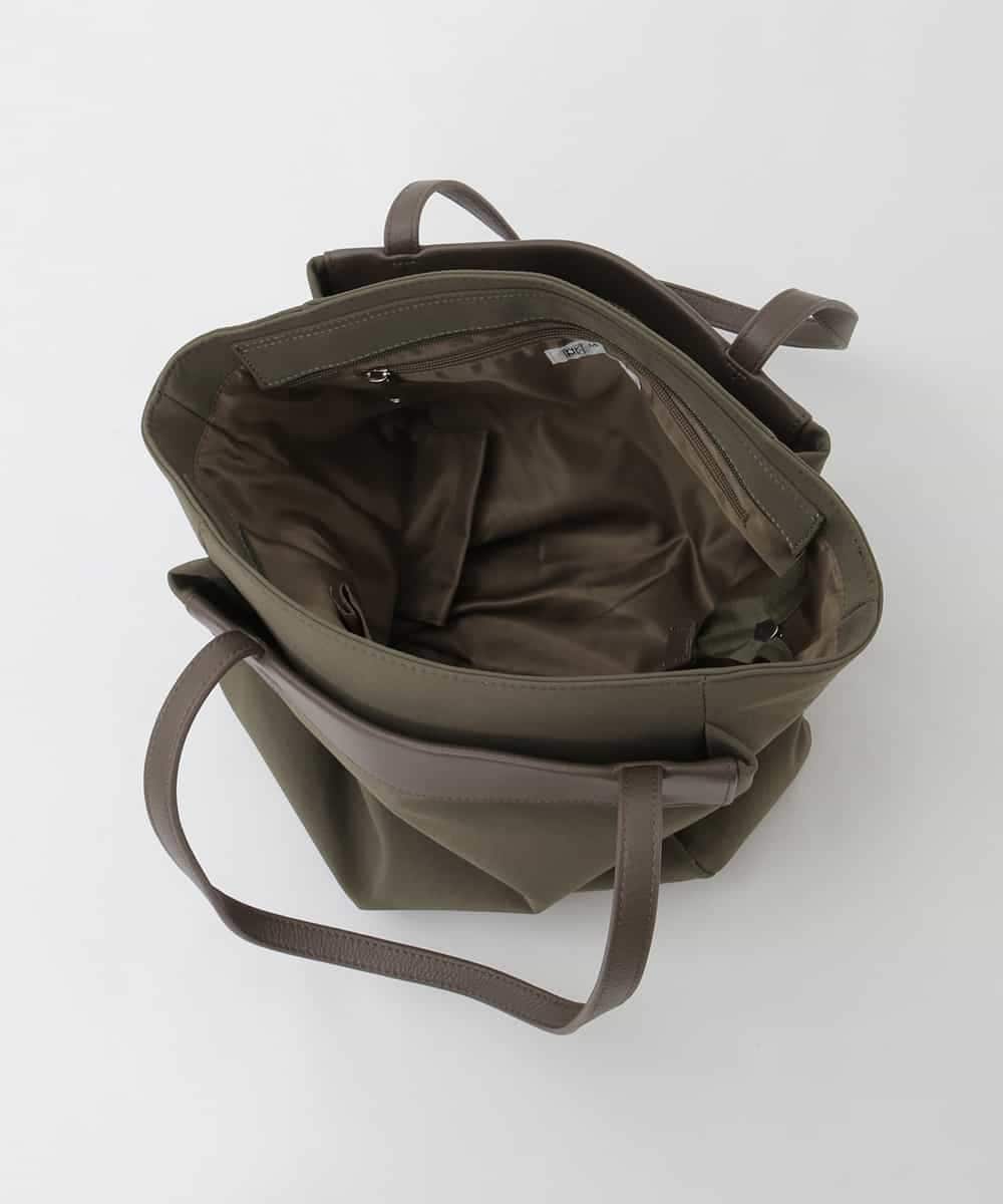 BPBAG21170 MK MICHEL KLEIN BAG(MK ミッシェルクラン バッグ) [A4収納可]異素材ジョイントスクエアトートバッグ カーキ