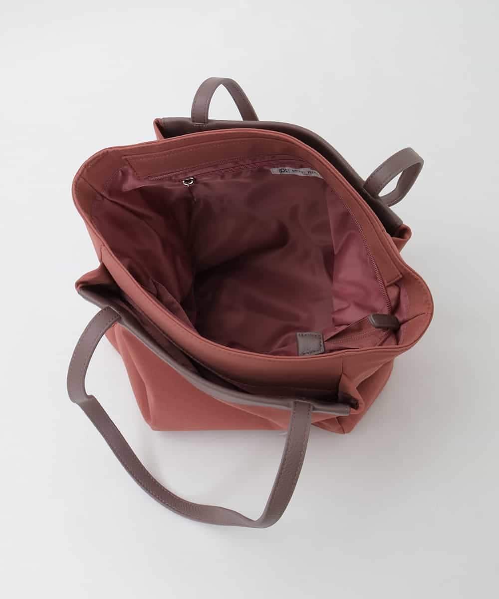 BPBAG21170 MK MICHEL KLEIN BAG(MK ミッシェルクラン バッグ) [A4収納可]異素材ジョイントスクエアトートバッグ カーキ