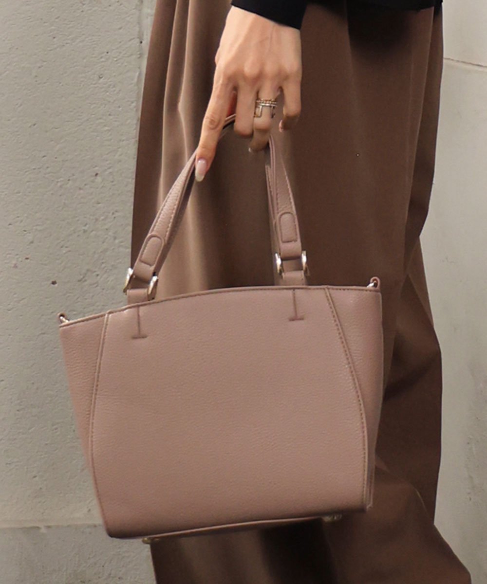 BPBAG90160 MK MICHEL KLEIN BAG(MK ミッシェルクラン バッグ) [2WAY]合成皮革スクエアミニトートバッグ ベージュ