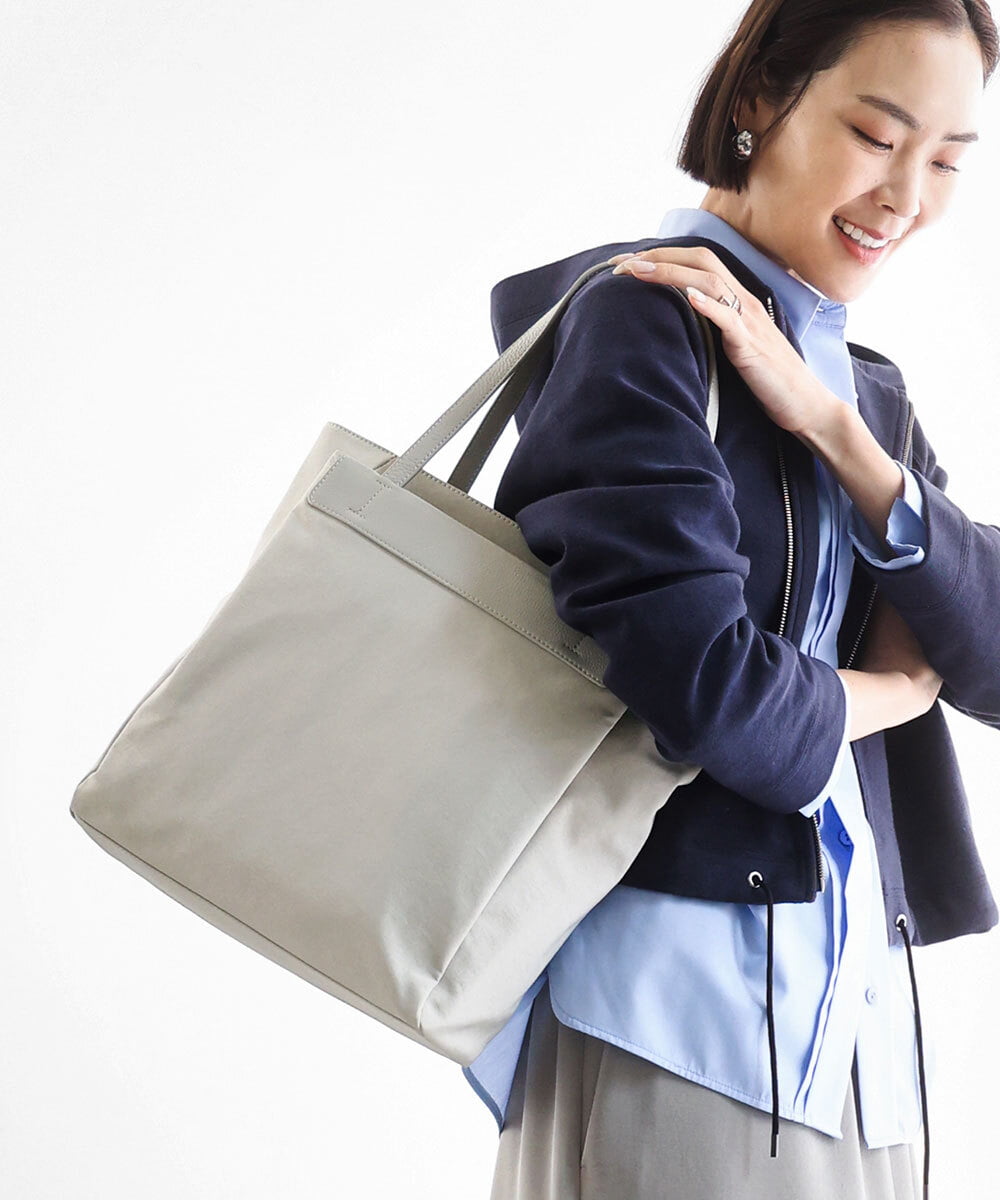 BPBED21170 MK MICHEL KLEIN BAG(MK ミッシェルクラン バッグ) [A4収納可]異素材ジョイントスクエアトートバッグ ベージュ