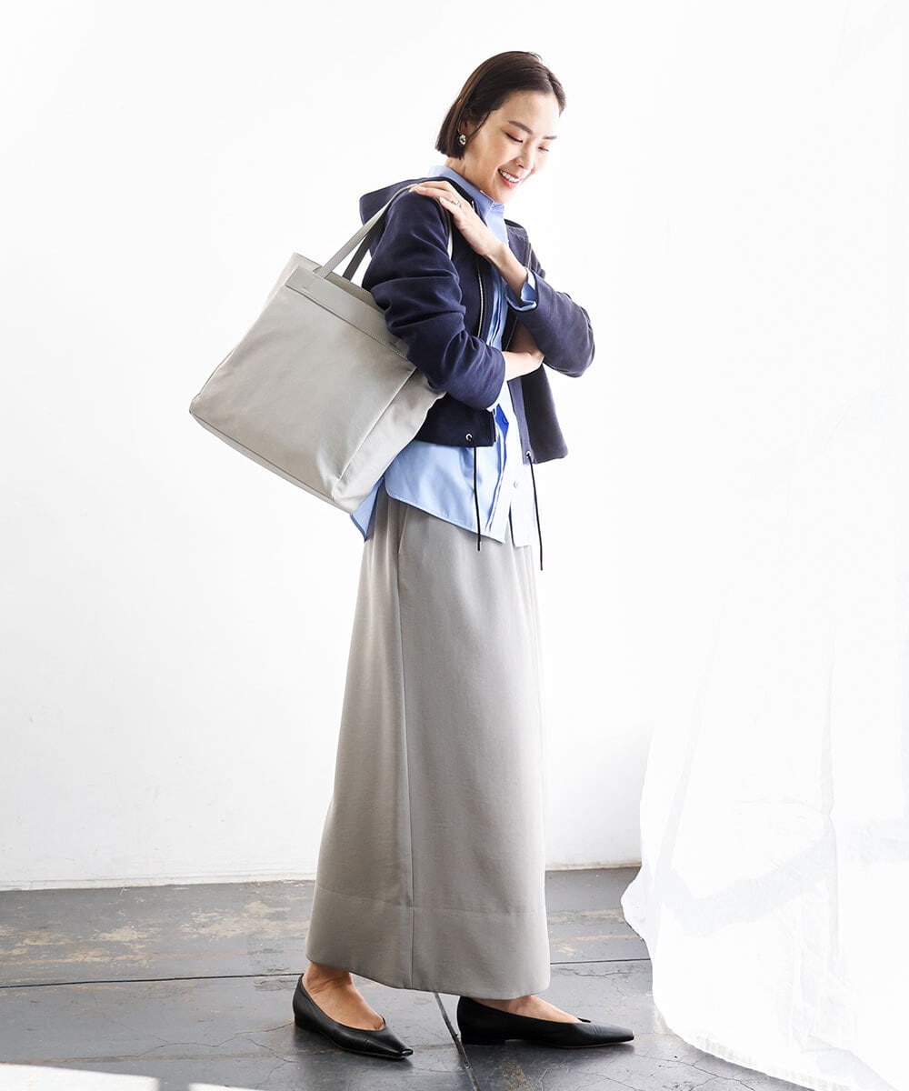 BPBED21170 MK MICHEL KLEIN BAG(MK ミッシェルクラン バッグ) [A4収納可]異素材ジョイントスクエアトートバッグ ベージュ