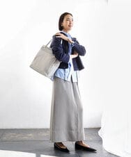 BPBED21170 MK MICHEL KLEIN BAG(MK ミッシェルクラン バッグ) [A4収納可]異素材ジョイントスクエアトートバッグ ベージュ