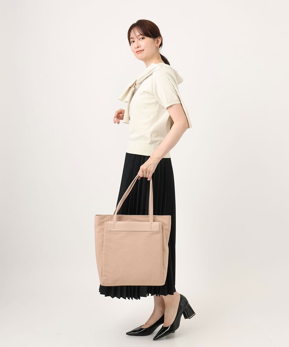 BPBED21170 MK MICHEL KLEIN BAG(MK ミッシェルクラン バッグ) [A4収納可]異素材ジョイントスクエアトートバッグ ベージュ
