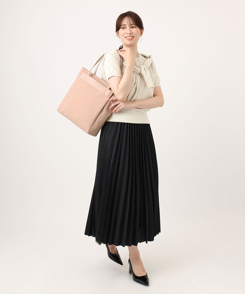 BPBED21170 MK MICHEL KLEIN BAG(MK ミッシェルクラン バッグ) [A4収納可]異素材ジョイントスクエアトートバッグ ベージュ