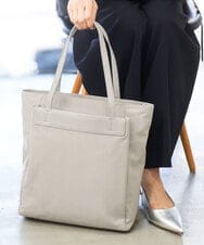 BPBED21170 MK MICHEL KLEIN BAG(MK ミッシェルクラン バッグ) [A4収納可]異素材ジョイントスクエアトートバッグ ライトグレー