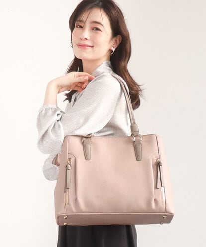 BPBED22170 MK MICHEL KLEIN BAG [A4収納可/2WAY]サイドジップデザイントートバッグ