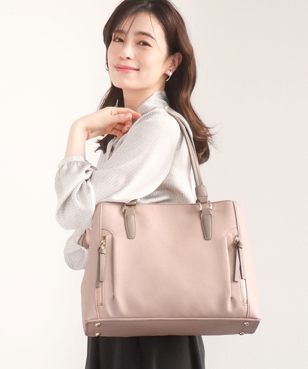 BPBED22170 MK MICHEL KLEIN BAG(MK ミッシェルクラン バッグ) [A4収納可/2WAY]サイドジップデザイントートバッグ ピンク