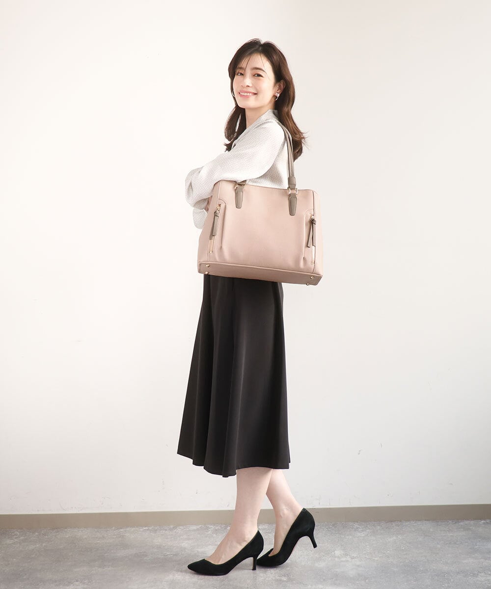 BPBED22170 MK MICHEL KLEIN BAG(MK ミッシェルクラン バッグ) [A4収納可/2WAY]サイドジップデザイントートバッグ ピンク