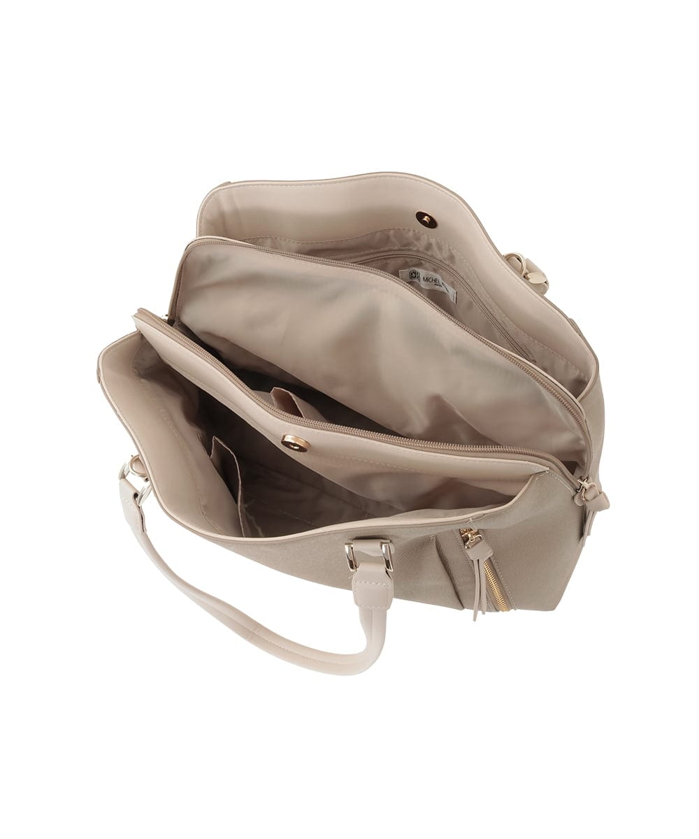 BPBED22170 MK MICHEL KLEIN BAG(MK ミッシェルクラン バッグ) [A4収納可/2WAY]サイドジップデザイントートバッグ ピンク