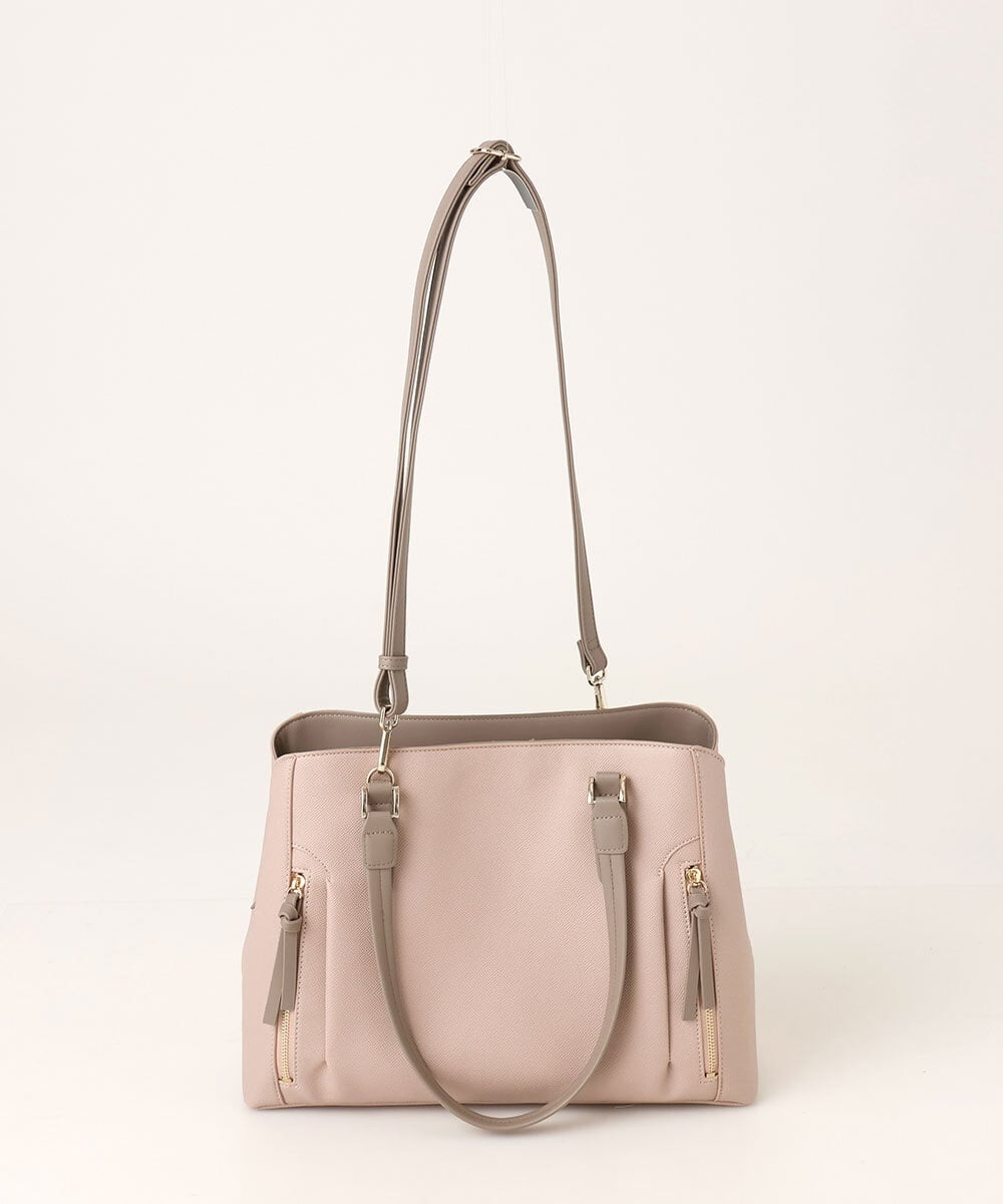 BPBED22170 MK MICHEL KLEIN BAG(MK ミッシェルクラン バッグ) [A4収納可/2WAY]サイドジップデザイントートバッグ ピンク