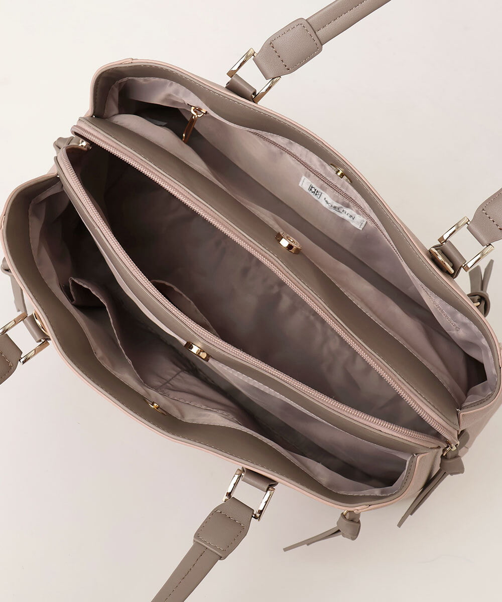 BPBED22170 MK MICHEL KLEIN BAG(MK ミッシェルクラン バッグ) [A4収納可/2WAY]サイドジップデザイントートバッグ ピンク