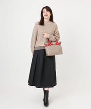 BPBED29170 MK MICHEL KLEIN BAG(MK ミッシェルクラン バッグ) [2WAY/撥水加工]異素材ベルトデザインスクエアバッグ ベージュ×レッド