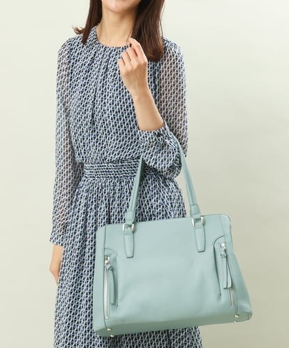 BPBES21160 MK MICHEL KLEIN BAG 【2WAY】サイドファスナーフェイクレザートートバッグ